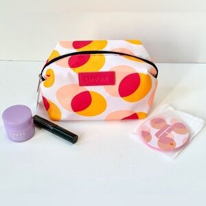 Clinique 4pc Gift Set Mascara Cleansing Balm Mirror Cosmetics Bag Travel Bundle